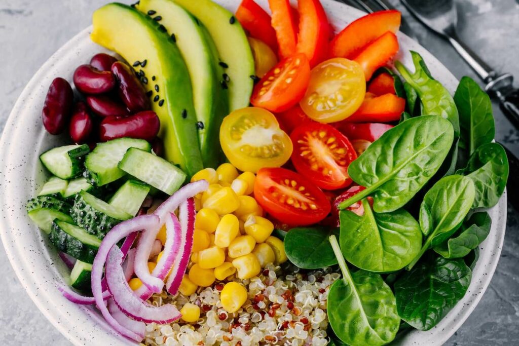 Plate of colorful vegetables